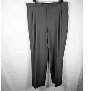 Brooks Brothers 1818 Madison Wool Dress Pants 39x30 Gray Pinstripe Pleated Italy